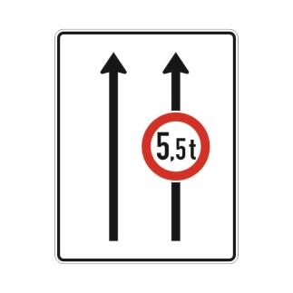 Fahrstreifentafel nach Zeichen StVO 527-30