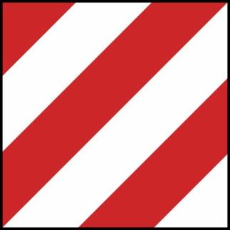 Modellbeispiel: VZ Nr. 630-10 Parkwarntafel, links vorbei