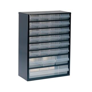 Kleinteilemagazin Stahlmagazin 928-123, 28 Schubladen, RAACO, B.306xT.150xH.417mm