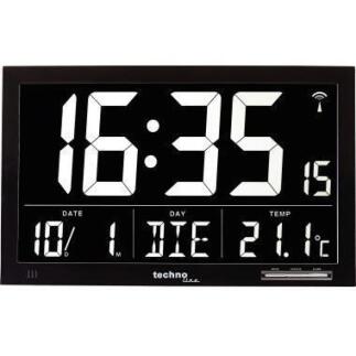 TECHNOLINE Funkuhr WS 8007, digitale Wanduhr, LCD, Weckalarm, Innentemperatur, 12/24 h