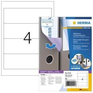 HERMA Movables Ordneretiketten 192x61mm, weiß, 400 St., selbstklebend, rückstandsfrei ablösbar