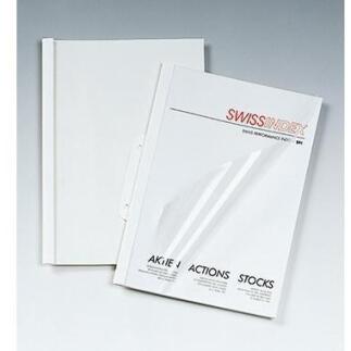 GBC Thermobindemappen Optimal, DIN A4, 3mm, weiß, 100 St./Pack., glänzend, abheftbar