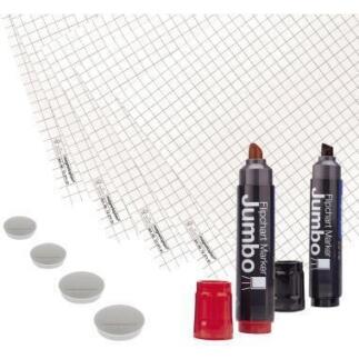 magnetoplan Starterkit Flipchart, 5 x Flipchartpapier, 2 x Jumbo Marker, 4 x Magnete
