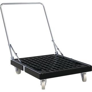 Rollplatte ESB BASICline, 108mm Räder, 500kg Tragfähigkeit, klappbarer Schiebebügel, schwarz