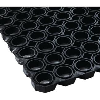 Gummiwabenmatte 1x1,5m schwarz, NR/SBR, abriebfest, witterungsbeständig, für Innen/Außen