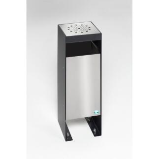 Abfallsammler/Ascher Q 25, anthrazit, Edelstahl matt, mit oder ohne Regenschutz, modern,