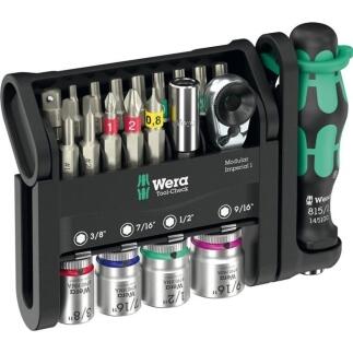 WERA Tool-Check Modular Imperial 1, 21-tlg. Bitsortiment für Hand- und Maschinen-Verschraubung