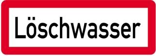 Sonderschild, Löschwasser, 597 x 210 mm
