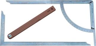 Anreißgerät Alpha Classic Set 500mm, Buchenholzschmiege, rostfreier Edelstahl, Zimmermannswinkel