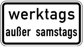 Modellbeispiel: VZ Nr. 1042-38 (Werktags außer Samstags)