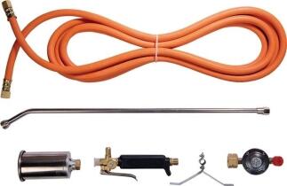 Propan Anwärmbrennerset m.Druckminderer, 5m Schlauch, Edelstahl, manuelle Zündung, KAYSER