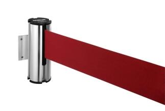 Modellbeispiel: Wandgurtkassette -P-Line Fenix- mit extrahöhem Gurt Chrom-Optik, Gurt rot (Art.