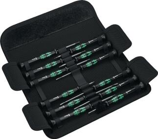 WERA Feinmechanikerschraubendrehersatz K Micro-Set 12tlg, Schlitz, PH, 6-KT, TORX, Gürteltasche
