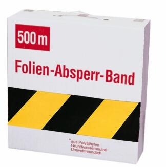 Absperrband 'Reißfest' und 'Robust', gelb/schwarz, Breite 80mm, versch. Längen