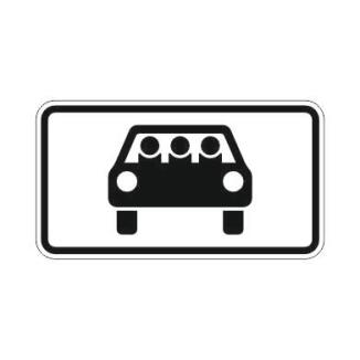 Verkehrszeichen 1010-71 StVO, PKW o. Krafträder m. Beiwagen, die mit mind. 3 Personen besetzt sind