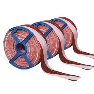 Absperrband 'Fadenverstärkt', Breite 80 mm, Länge 250 m, schwarz/gelb oder rot/weiß Spulen