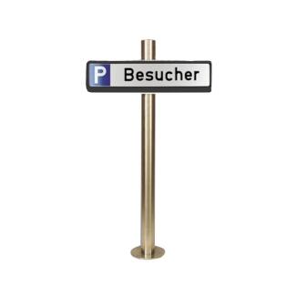 Parkplatzbeschilderung PSIGN 'Hamburg', Edelstahlpfosten Ø 60 mm, Höhe über Flur ca. 900 mm
