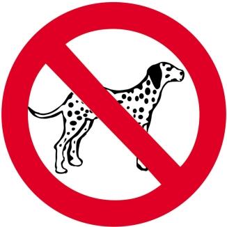 Sonderschild, Hundeverbot, wahlweise in Ø 420 und Ø 600 mm