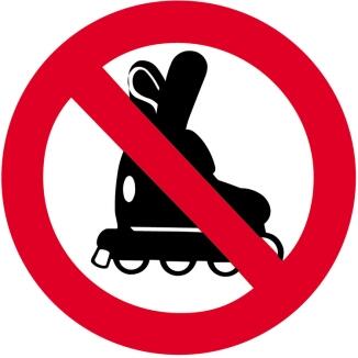Sonderschild, Inline-Skates verboten, wahlweise in Ø 420 und Ø 600 mm