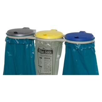 Müllsackhalter 'Cubo Bartoli' 3x 120 Liter aus Stahl, zur Wandmontage