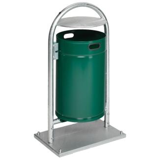 Abfallbehälter 'Cubo Marcos' 60 Liter aus Stahl, zum Aufdübeln, wahlweise mit Dach