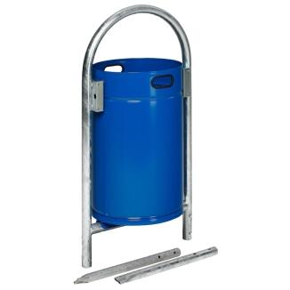 Abfallbehälter 'Cubo Marcos' 60 Liter zum Einbetonieren, wahlweise mit Dach