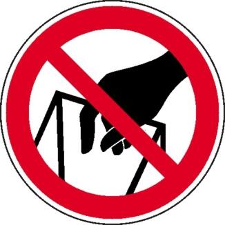 Verbotsschild, In die Schüttung greifen verboten