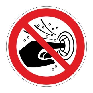 Verbotsschild, Finger nicht in die Hydromassagedüse stecken