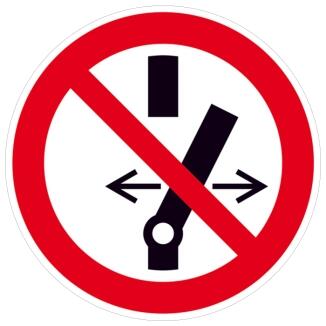 Elektrokennzeichnung/Verbotsschild, Schalten verboten