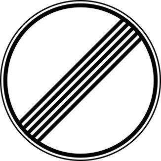 Verkehrszeichen 282 StVO, Ende sämtlicher streckenbezogener Geschwindigkeitsbeschränkungen...