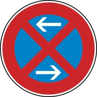 Verkehrszeichen 283-30 StVO, Absolutes Haltverbot Mitte (Rechtsaufstellung)