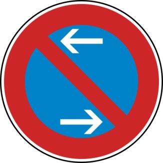 Verkehrszeichen 286-30 StVO, Eingeschränktes Haltverbot Mitte (Rechtsaufstellung)