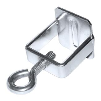 Schilderklemme aus Stahl für Vierkantrohr 40 x 40 mm und Rundrohr Ø 42 mm