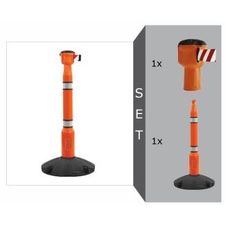 Absperrsystem Komplett-Set 'Skipper' mit Absperrpfosten 'Skipper', Gurtlänge 9 m, versch. Farben