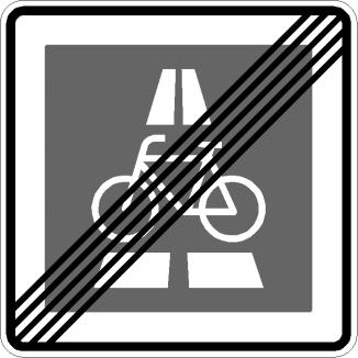 Verkehrszeichen 350.2 StVO, Ende des Radschnellwegs