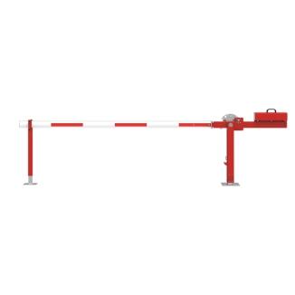 Modellbeispiel: Wegesperre -Alpha 450- in rot-weiß/reflex zum Aufdübeln, mit Auflagestütze (Art.