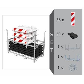 Wendebaken Komplett-Set, 1 Palette mit 36 Baken, 1 Aufsatzteil, 1 Palette mit 30 Fußplatten, RA1
