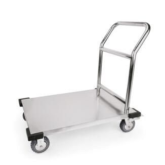 Lastenwagen 'WSA4', Tragfähigkeit 180 kg, aus Edelstahl, mit Rammschutz