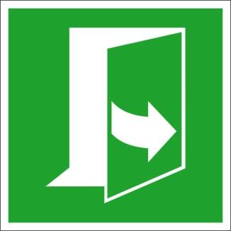 Rettungsschild Tür öffnet durch Ziehen auf der linken Seite, langnachleuchtend