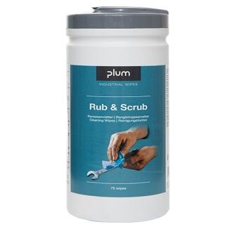 PlumWipes 'Rub & Scrub' Reinigungstücher für Oberflächen, Maschinen und Werkzeuge, 75er-Box