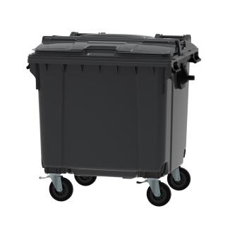 Großmülltonne P-Bins 122 1100 Liter aus Kunststoff, geteilter Deckel in versch. Farben