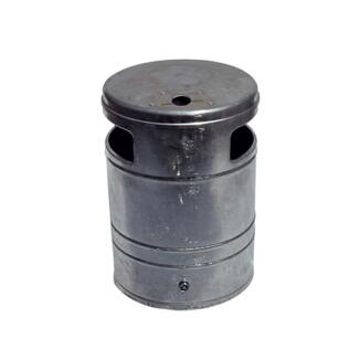 Abfallbehälter aus Stahl rund, vollwandig, 40 Liter, mit Ascher