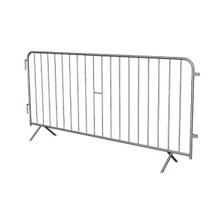 Absperrgitter Typ E aus Stahl, Länge 2480 mm, mit angeschweißten Füßen