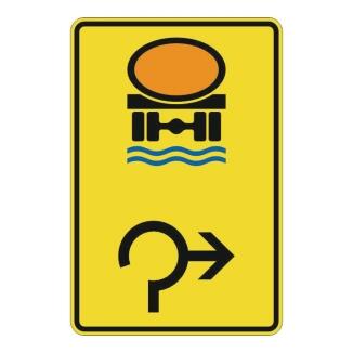 Verkehrszeichen 442-26 StVO, Vorwegweiser für F. m. wassergefährdender Ladung im Kreisv.,