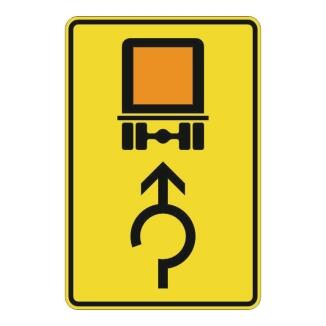 Verkehrszeichen 442-31 StVO, Vorwegweiser für kennz.pfl. F. m. gefä. Gütern im Kreisv.,
