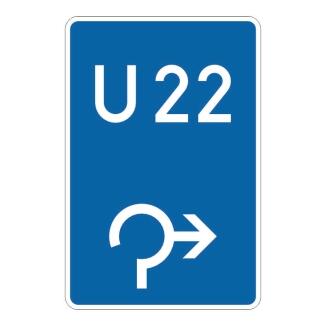 Verkehrszeichen 460-23 StVO, Bedarfsumleitung im Kreisverkehr rechts