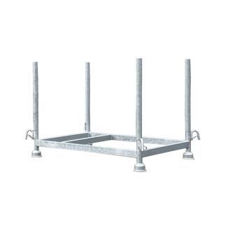 Stapelpalette mit herausnehmbaren Holmen, 1,20 x 0,80 x 0,70 m, lackiert o. verzinkt, wahlw. mit