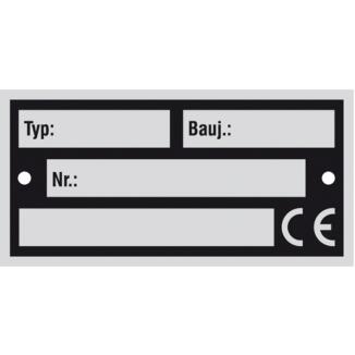 Typen- und Leistungsschild 52 x 26 mm, zur Selbstbeschriftung