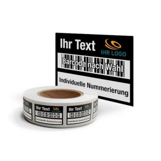 Individuelles Inventarschild mit Barcode