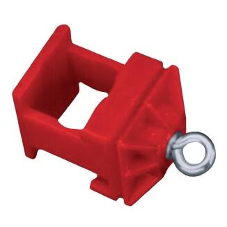 Schilderklemme aus Kunststoff, für Vierkantrohre 40 x 40 mm und Rundrohre Ø 42 mm, rot